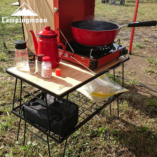 Koman T230 multi-purpose iron storage rack camping table portable multi-functional barbecue outdoor folding table