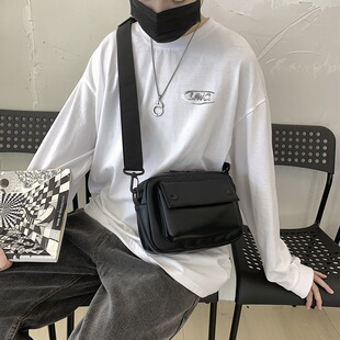 Men's pu Shoulder Bag Trendy Brand Men's Crossbody Bag Postman Men's Bag Cross-border Backpack Fashion Bag ins Mobile Phone Bag