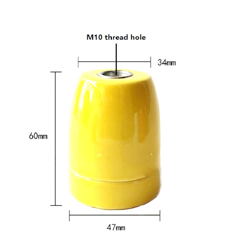 Yellow Ceramic Lamp Holder E27 Modern Minimalist Table Lamp Chandelier Special Ceramic Lamp Holder Energy-Saving High-Frequency Lamp Holder