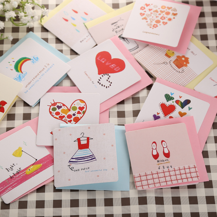 Tarjeta pequeña Linda Tienda de flores creativa de dibujos animados tarjeta de felicitación pequeña Flor Hornear actividad de vacaciones Tarjeta de mensaje de regalo pequeño