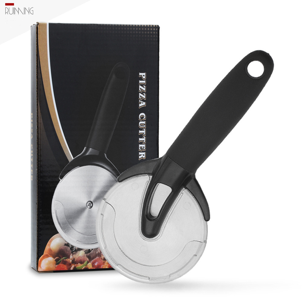 Stainless Steel Pizza Cutter Plastic Long Handle Pizza Cutter Wheel Pizza Cutter