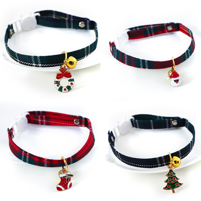 Fabricante transfronterizo de Amazon árbol de Navidad manual colgante ajustable perro gatos collar de seguridad