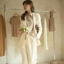 潮ins2025春秋新款百搭潮纯色女装韩版休闲隐藏彩蛋西服外套小西