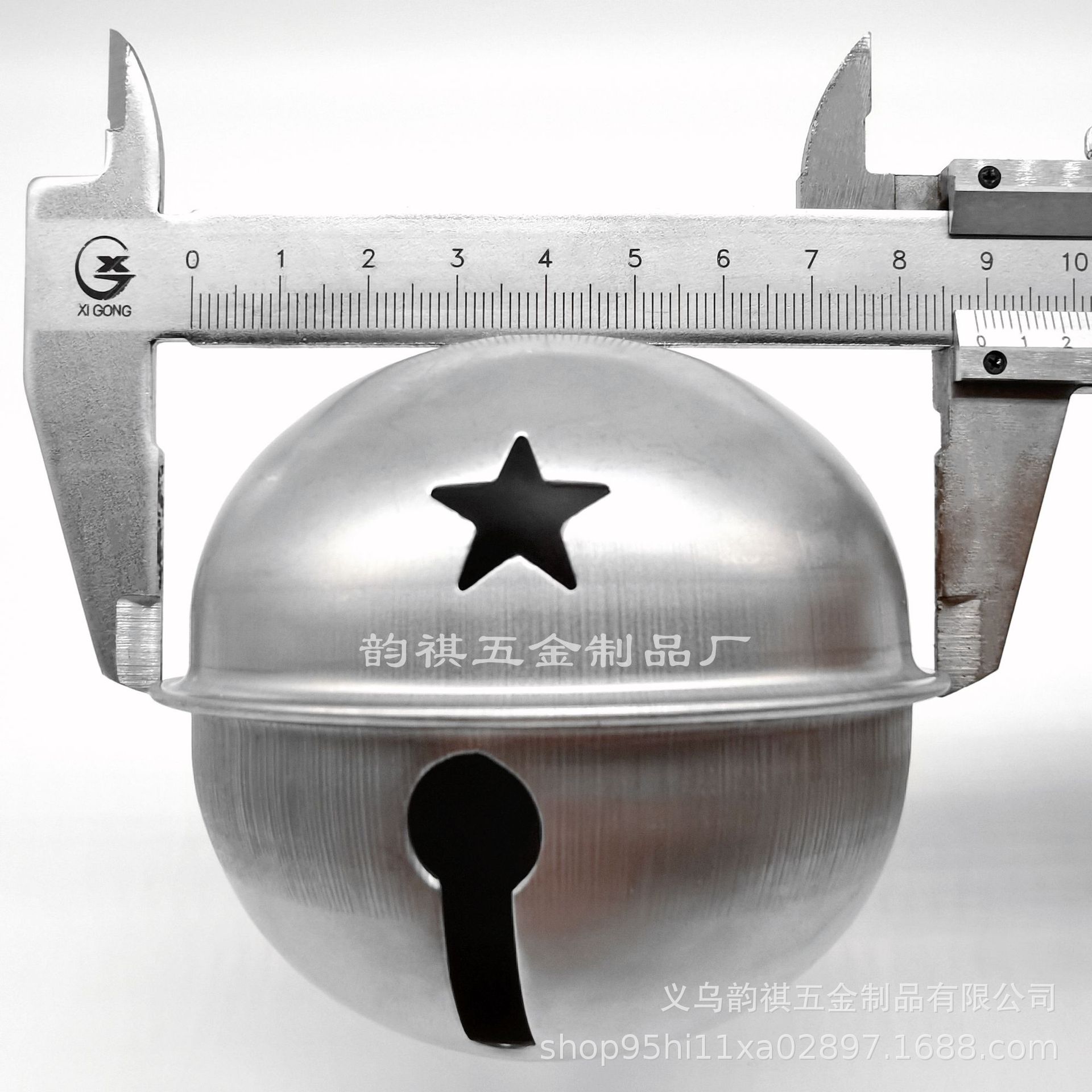 厂家直销90mm五角星铃铛9CM星孔铃三星铃镂空雪花铃铛圣诞树挂件