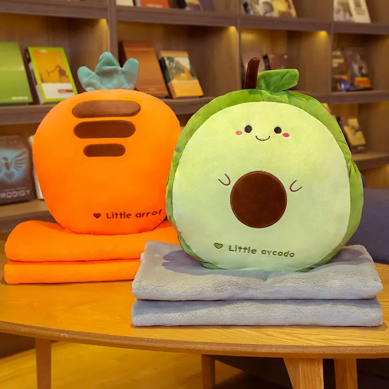 可爱动物三合一抱枕毯两用办公室卡通午睡枕汽车车内靠枕空调毯