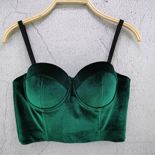 Velvet classic vest, lifting effect, backless