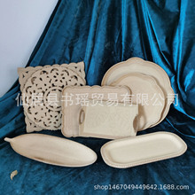 ins风拍照道具多款复古木质装饰托盘首饰盘装饰摆件素坯民宿木坯