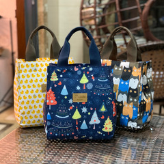 New Korean waterproof and oilproof fabric hand-held insulated lunch box bag picnic bag bento bag thick preservation bag