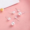 Silver needle from pearl, earrings, silver 925 sample, simple and elegant design