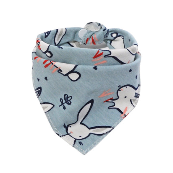 Color triangle Towel Double snap button cartoon animal baby saliva towel bib bib manufacturers supply wholesale