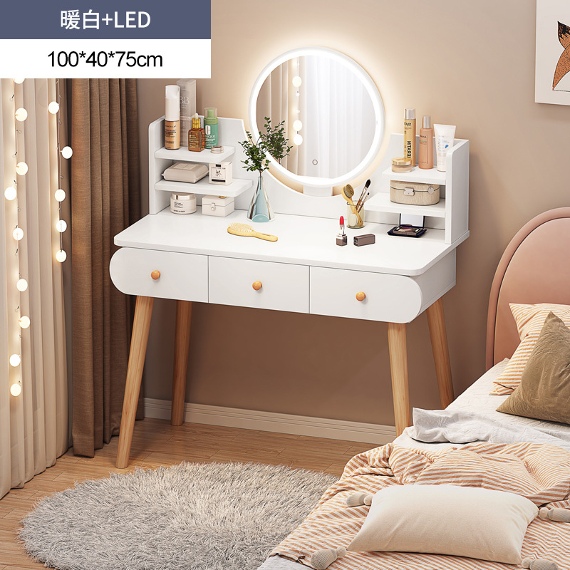Internet celebridad tocador dormitorio nórdico pequeño apartamento gabinete de almacenamiento integrado moderno simple tocador simple mesa de maquillaje image 10