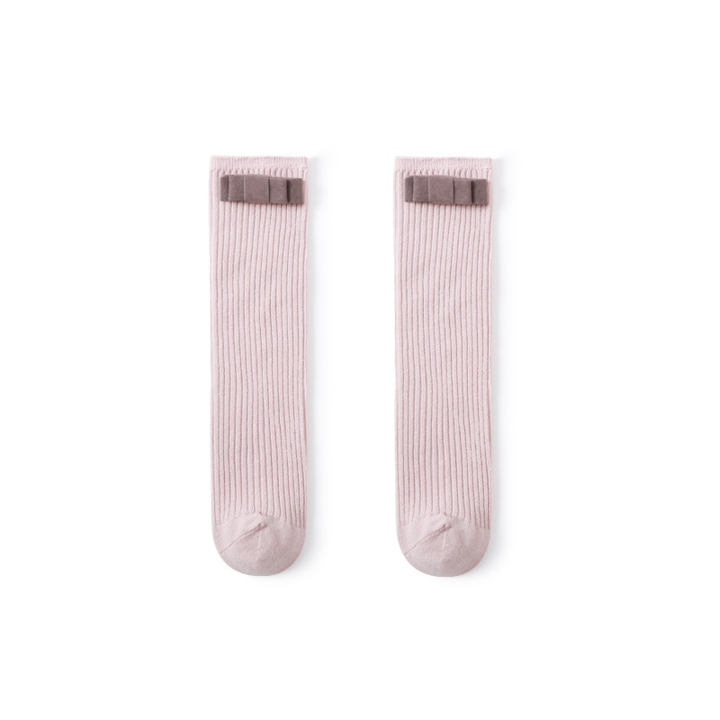 Calcetines de los nuevos niños de 20 años primavera y otoño estilo coreano bowknot niñas medias sin tacón calcetines de bebé de algodón peinado moda
