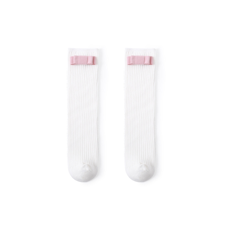 Calcetines de los nuevos niños de 20 años primavera y otoño estilo coreano bowknot niñas medias sin tacón calcetines de bebé de algodón peinado moda