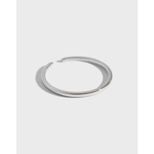 JA071日韩S925纯银戒指个性光面简约线条素面开口戒指学生银指环