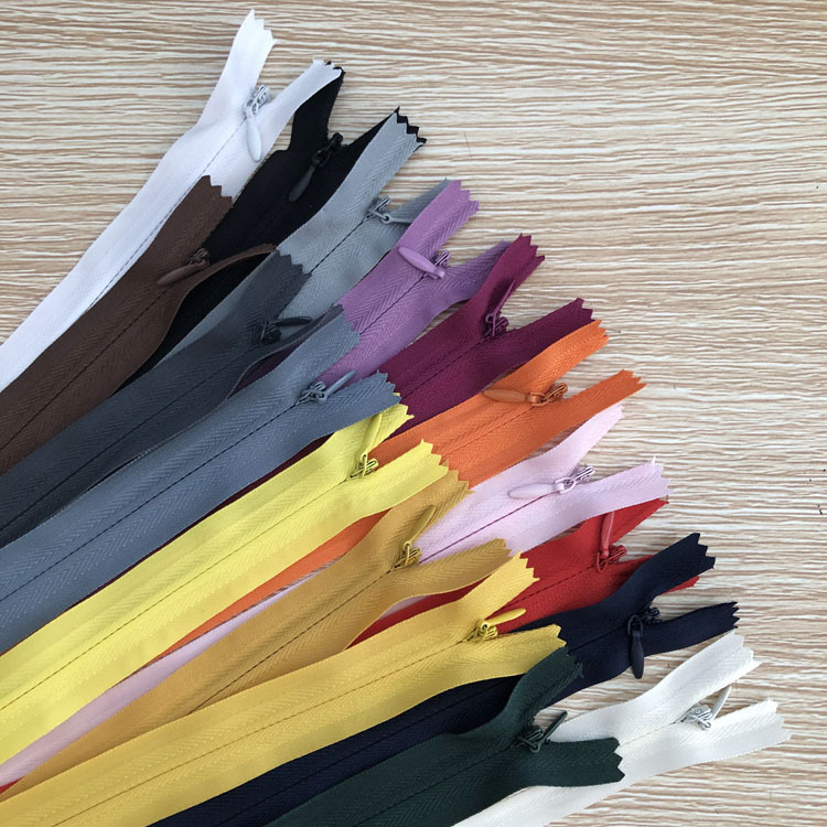 现货20cm彩色尼龙隐形拉链 毛绒玩具半身裙衣服口袋拉链 隐形拉链