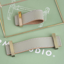 轻奢北欧真皮灰色牛皮门把手衣柜鞋橱柜子门皮革拉手防撞提手抽屉