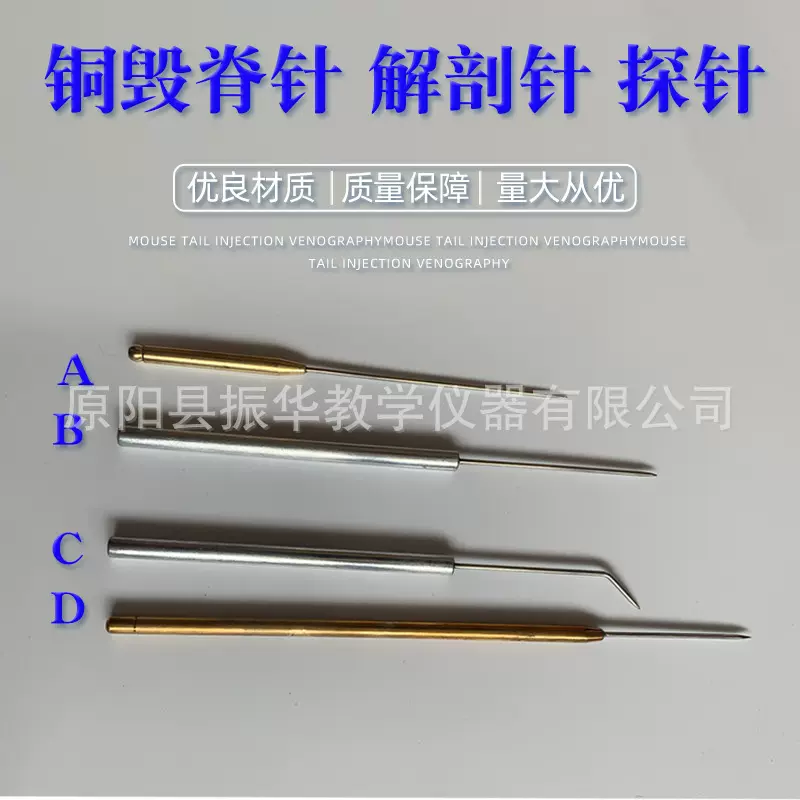 厂家直供各种型号 生物实验器材  铜毁脊针 蛙类解剖针 解剖探针