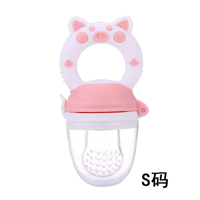 Silicone Teether Pacifier — Fruit & Vegetable Chewy Feeder, Soft Silicone, Sizes S/M/L