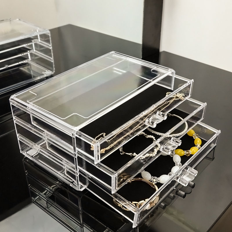 Transparent Cosmetic Storage Box Dust-proof Jewelry Box Dressing Table Acrylic Large Skin Care Finishing Drawer Type Transparent Cosmetic Storage Box Dust-proof Jewelry Box Dressing Table Acrylic Large Skin Care Finishing Drawer Type