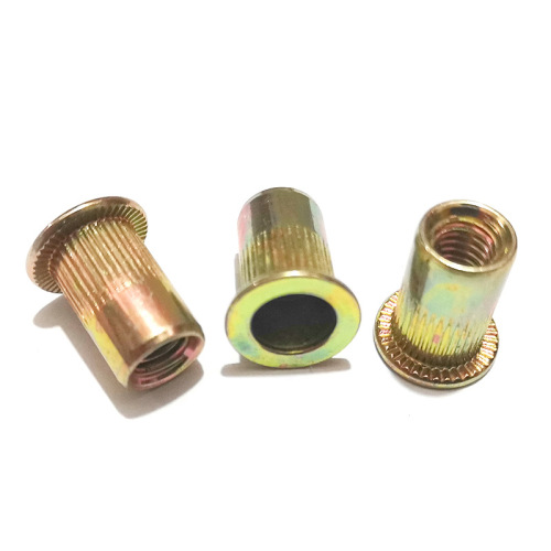 Iron color zinc blind rivet nut Flat head vertical rivet nut Ram long screw nut M4M5M6M8 Pull willow fastener