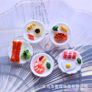 仿真迷你食物模型摆件 diy冰箱贴饰品配件钥匙扣材料爱心煎蛋早餐