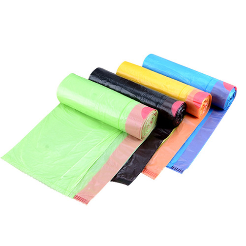 Wholesale automatic closure drawstring garbage bags, thickened for home use, handle-type colored kitchen elastic drawstring plastic bags