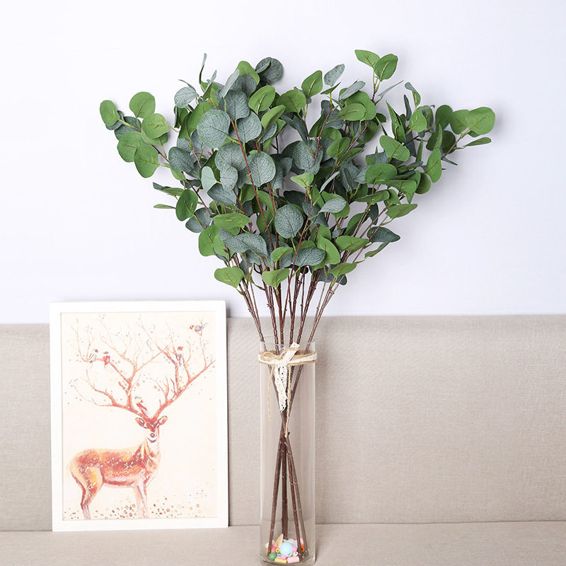 Simulation plant single money leaf upholstery Nordic home decoration manufacturers wholesale silk cloth eucalyptus
