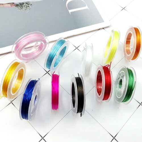 Bottling Mini Small Circle Elastic Cord Bracelet DIY Handmade Stretchy Bead Elastic Cord Necklace String Bead Material