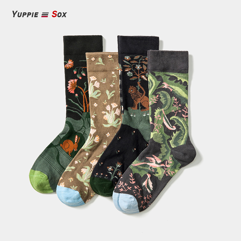 2025d 2020 New French Trendy Brand Cotton Socks For Women Autumn Winter Jacquard Internet Celebrity Personality Casual_voghion.com