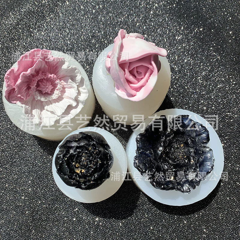 Rose Yu Mei flor Bud molde de silicona DIY epoxi Mesa Decoración Accesorios decorativo llavero colgante titular del teléfono móvil