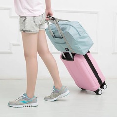 Nordic Travel Folding Storage Bag Thickened Waterproof Oxford Cloth Airplane Bag Solid Color Organizing and Storage Square Handbag