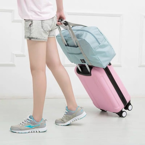 Nordic Travel Folding Storage Bag Thickened Waterproof Oxford Cloth Airplane Bag Solid Color Organizing and Storage Square Handbag