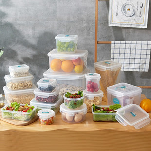 龙士达 Храмочная коробка хранения холодильника Пластиковая круглая прямоугольная свежая коробка оптом прозрачная кормление для хранения продуктов свежее