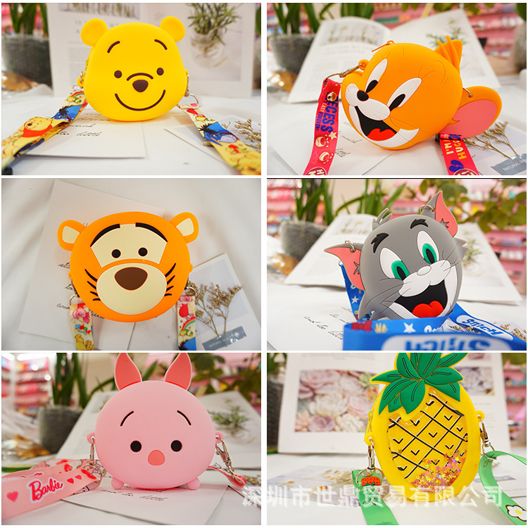 Winnie the Pooh Crossbody Bag Japanese and Korean Style Women's Bag New 2022 Summer Cartoon Cute Girl Silicone Coin Purse Mini