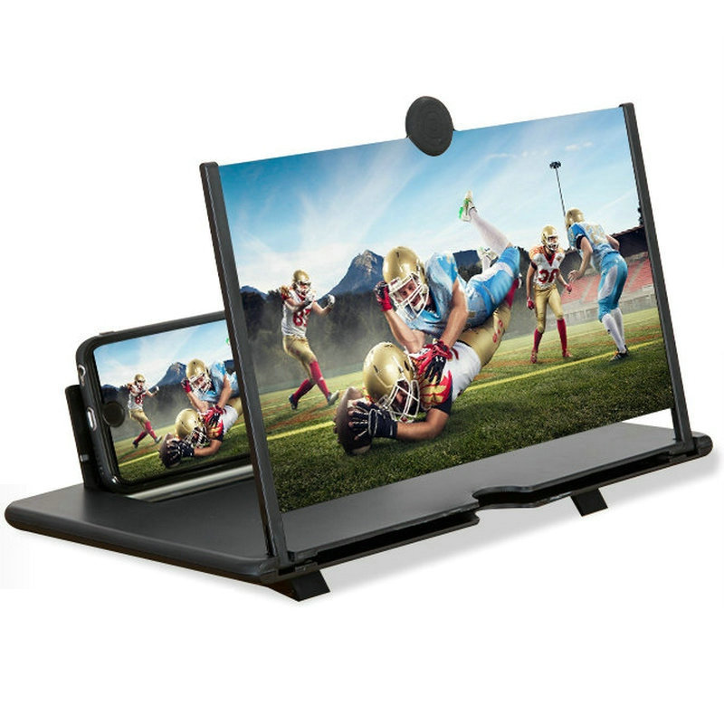 Amplificador de pantalla para teléfono móvil de 16 pulgadas, soporte plegable, lupa de video 3D, pantalla grande de 12 pulgadas para ver series