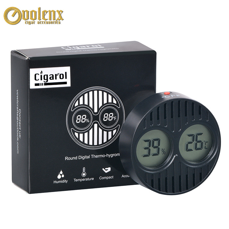 Weilongxin factory spot wholesale electronic round constant temperature and humidity cigar box temperature and humidity meter digital thermometer Weilongxin factory spot wholesale electronic round constant temperature and humidity cigar box temperature and humidity meter digital thermometer