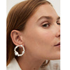 Earrings, brand design silver needle from pearl, 925 sample silver, European style, trend of season, suitable for import