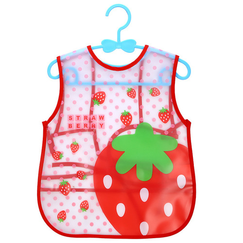 Summer children's EVA vest bib baby painting smock cartoon no-wash eating pocket reverse dressing sleeveless waterproof