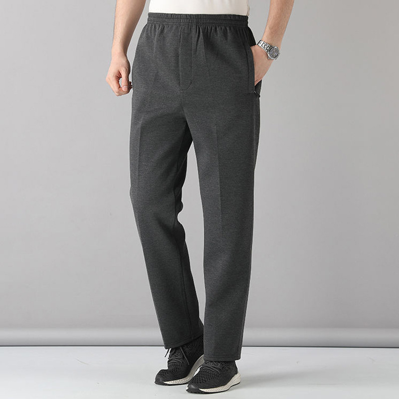 Pantalones deportivos de verano, primavera y otoño para hombre, talla grande, cintura alta, pierna recta, forro polar para otoño e invierno, casual, cintura alta, adelgazantes.