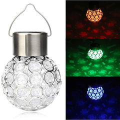 Outdoor Solar Hollow-Out Ball Light, Small Hanging Lamp, Colorful LED Solar-Coated Ball Lantern, Courtyard Decorative Light