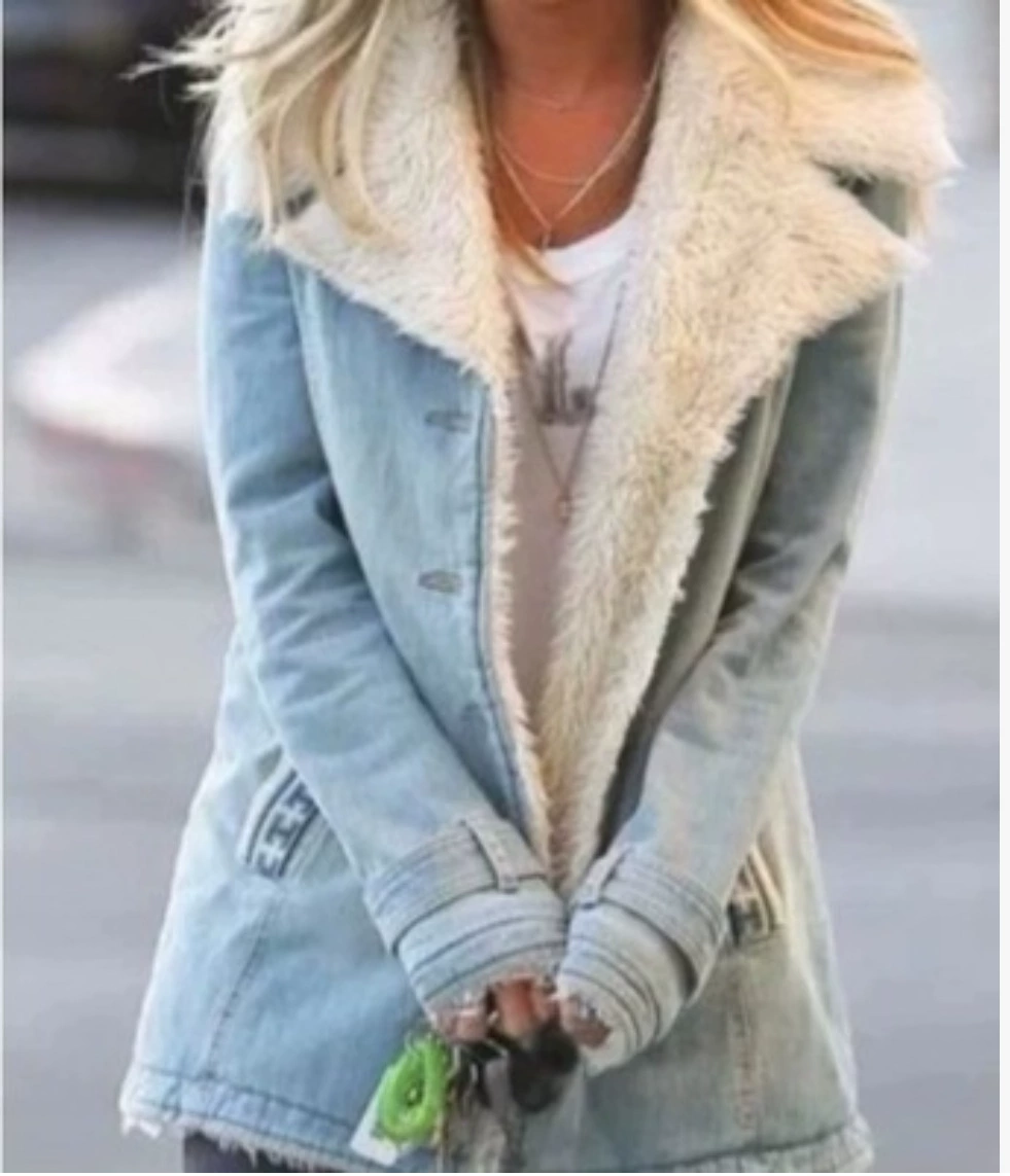 demi‑season fleece jacket, long sleeve, faux‑sherpa lined, regular fit S–5XL