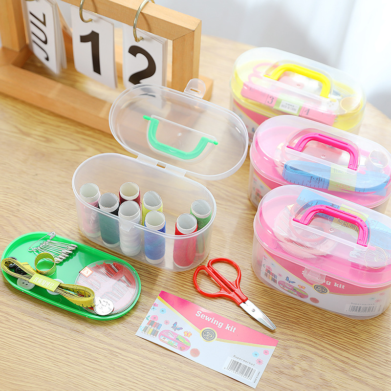 Caja de costura portátil de 8 piezas traje práctico hogar multi-caja de costura funcional caja de almacenamiento de agujas de coser a mano al por mayor