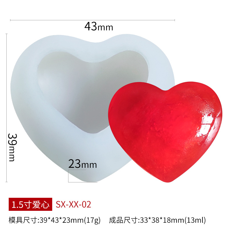 Sanxin Día de San Valentín amor molde pastel chocolate vela DIY budín queso palo jabón herramienta abrasiva