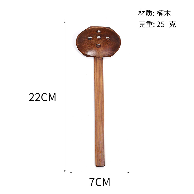 Mo Ming Nanmu estilo japonés octogonal Ajisen Mala Tang ramen cuchara de caparazón de tortuga colador de olla caliente vajilla de madera maciza fábrica al por mayor