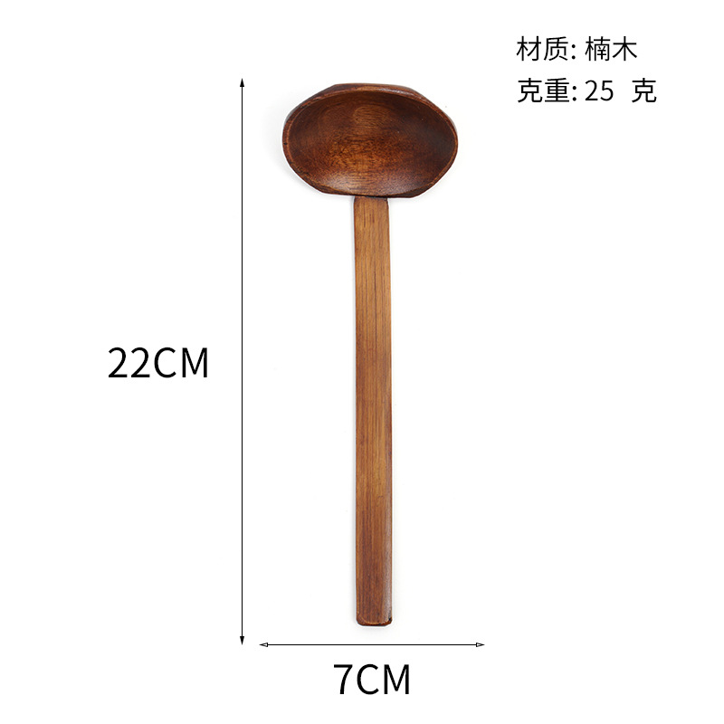 Mo Ming Nanmu estilo japonés octogonal Ajisen Mala Tang ramen cuchara de caparazón de tortuga colador de olla caliente vajilla de madera maciza fábrica al por mayor