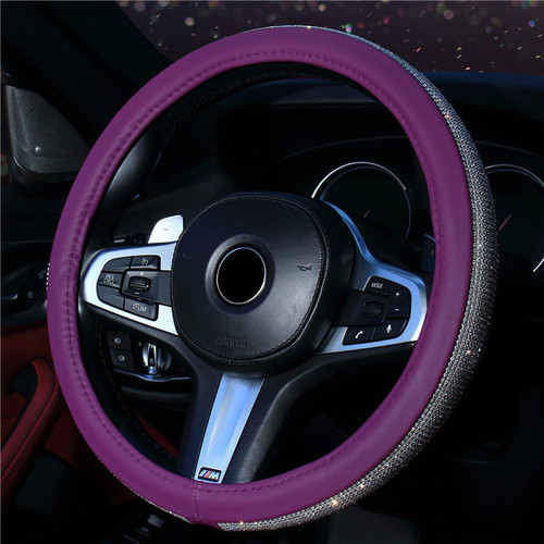 Steering wheel cover car handlebar cover car interior decoration supplies rhinestone steering wheel cover medium size cross-border