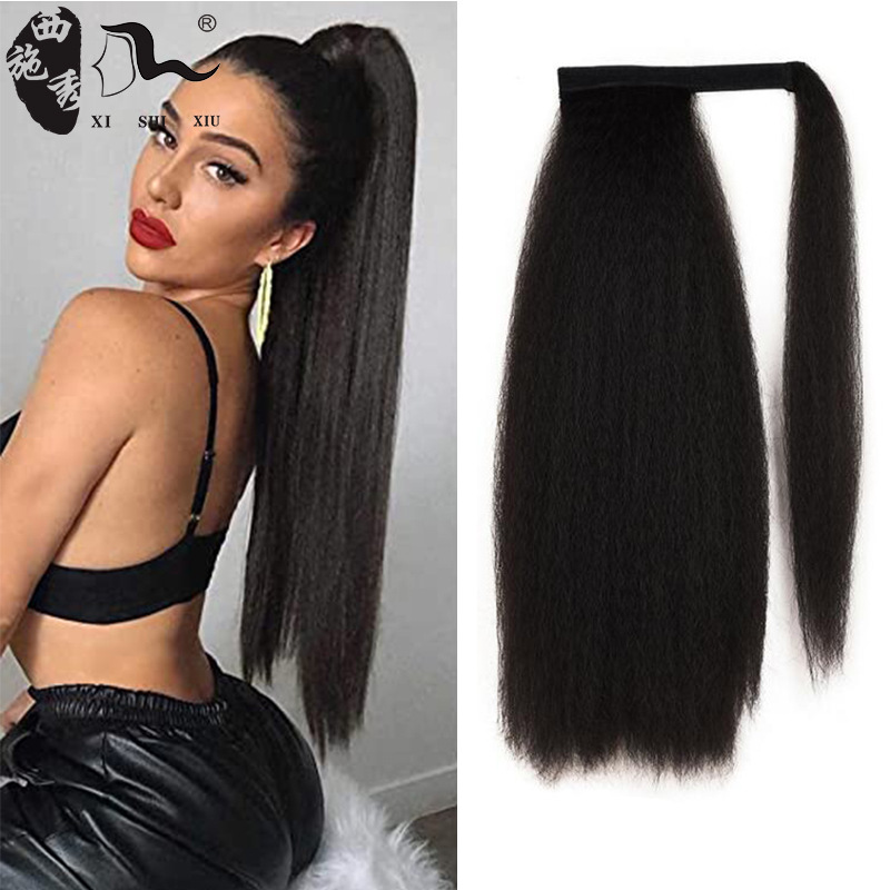 Cross-border foreign trade African ponytail wig invisible seamless Velcro corn beard ponytail 60cm factory wholesale