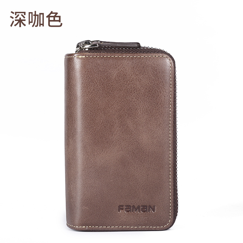 創意的な自動車のキーは男性の本革のファスナーの男性の鍵を包んで牛皮の多機能の腰を掛けて鍵をかけます。