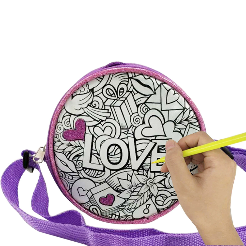 Children's coloring book, watercolour, crayons, cute bag, handmade