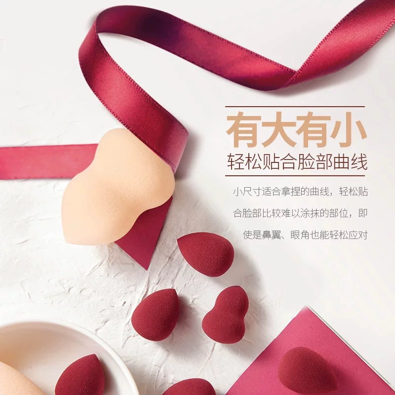 Губка для макияжа Beauty Egg, формы тыква/капля/ломаная, супермягкая, двойного назначения влажная или сухая, прозрачный флакон